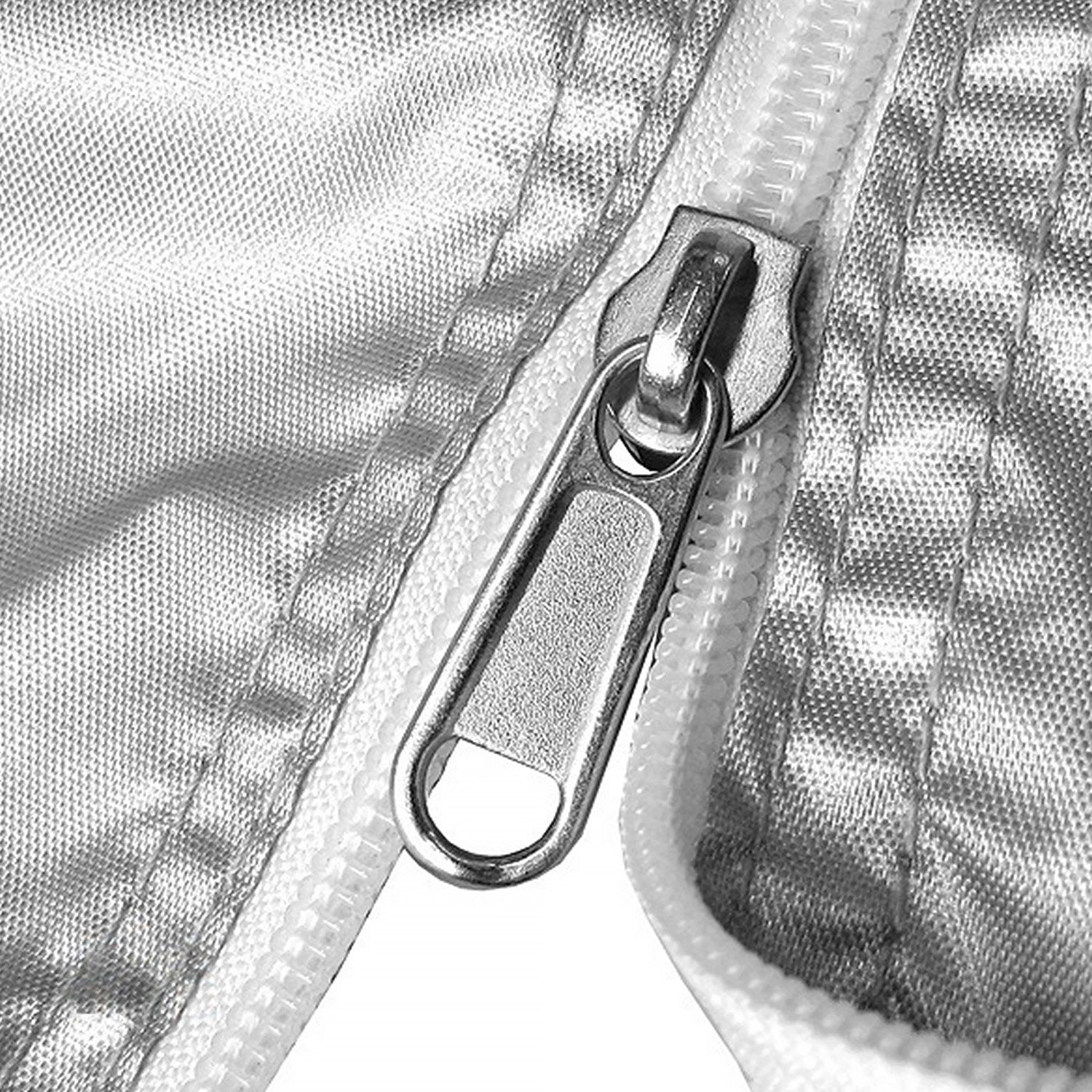 Wallaroo Caravan Cover designed for 10-13 ft campervans with side zip access, showcasing its reflective outer coating and durable construction.