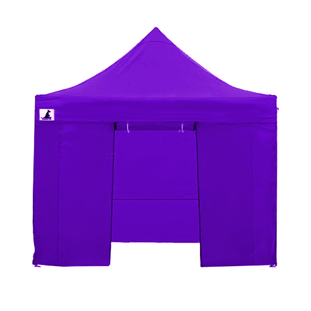 Wallaroo Gazebo Tent Marquee 3x3 in purple, showcasing its pop-up design and sturdy frame, ideal for outdoor events.