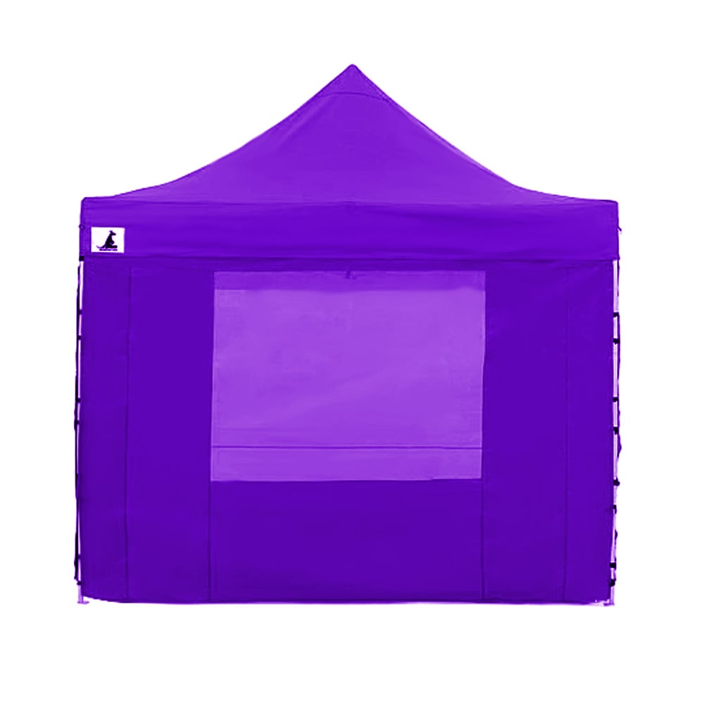 Wallaroo Gazebo Tent Marquee 3x3 in purple, showcasing its pop-up design and sturdy frame, ideal for outdoor events.