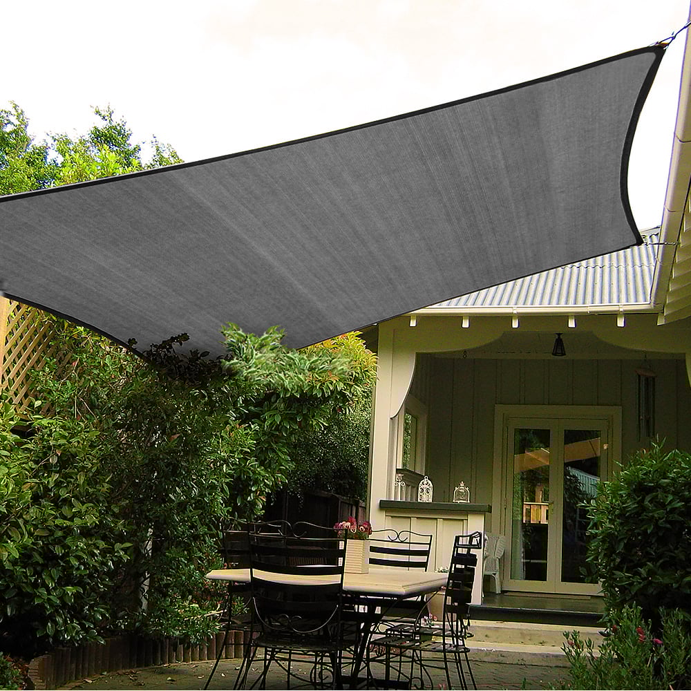 Wallaroo Rectangular Shade Sail 3m x 5m in Grey, ideal for outdoor shading and sun protection.