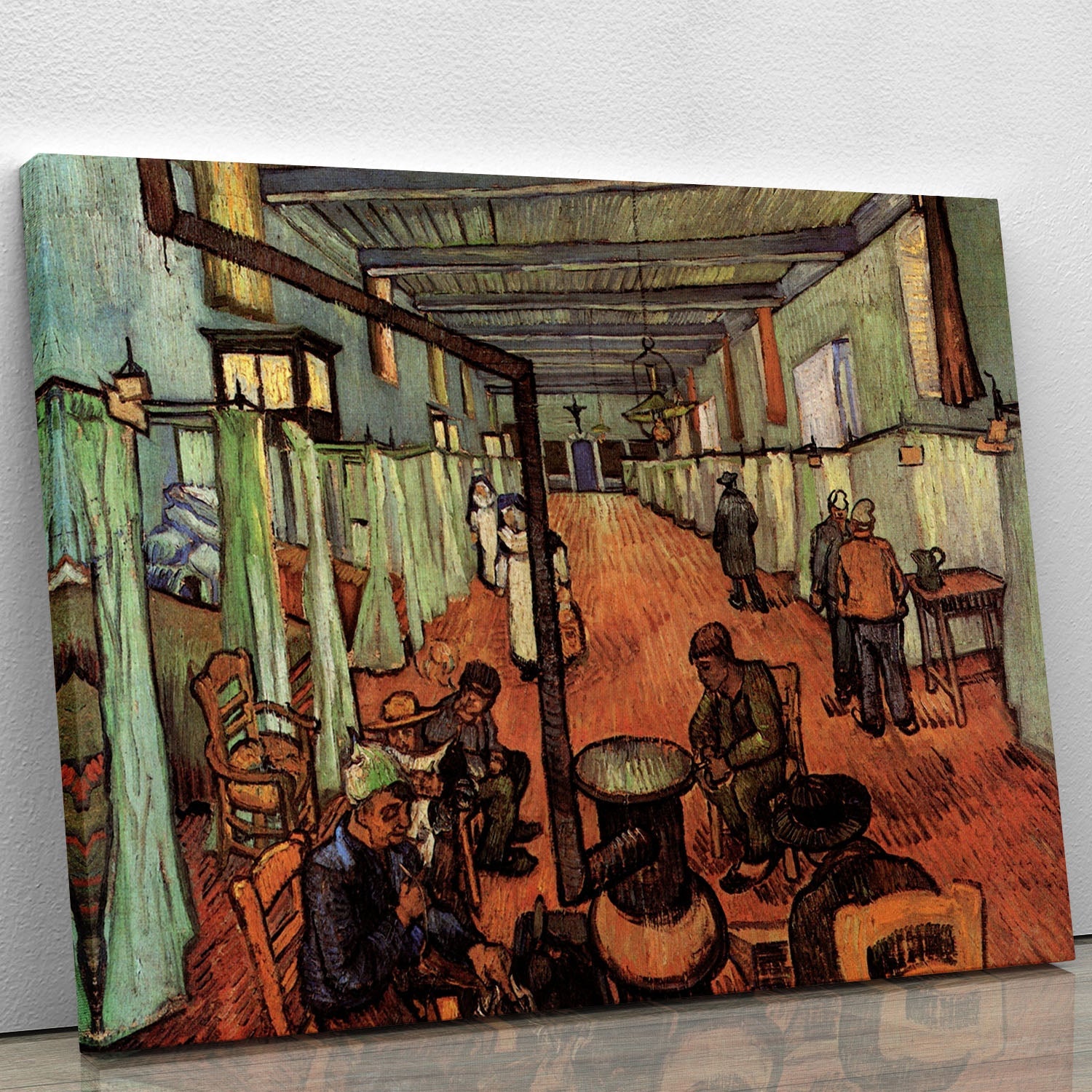 Canvas print of Van Gogh's Ward in the Hospital in Arles, showcasing vibrant colors and emotional depth.