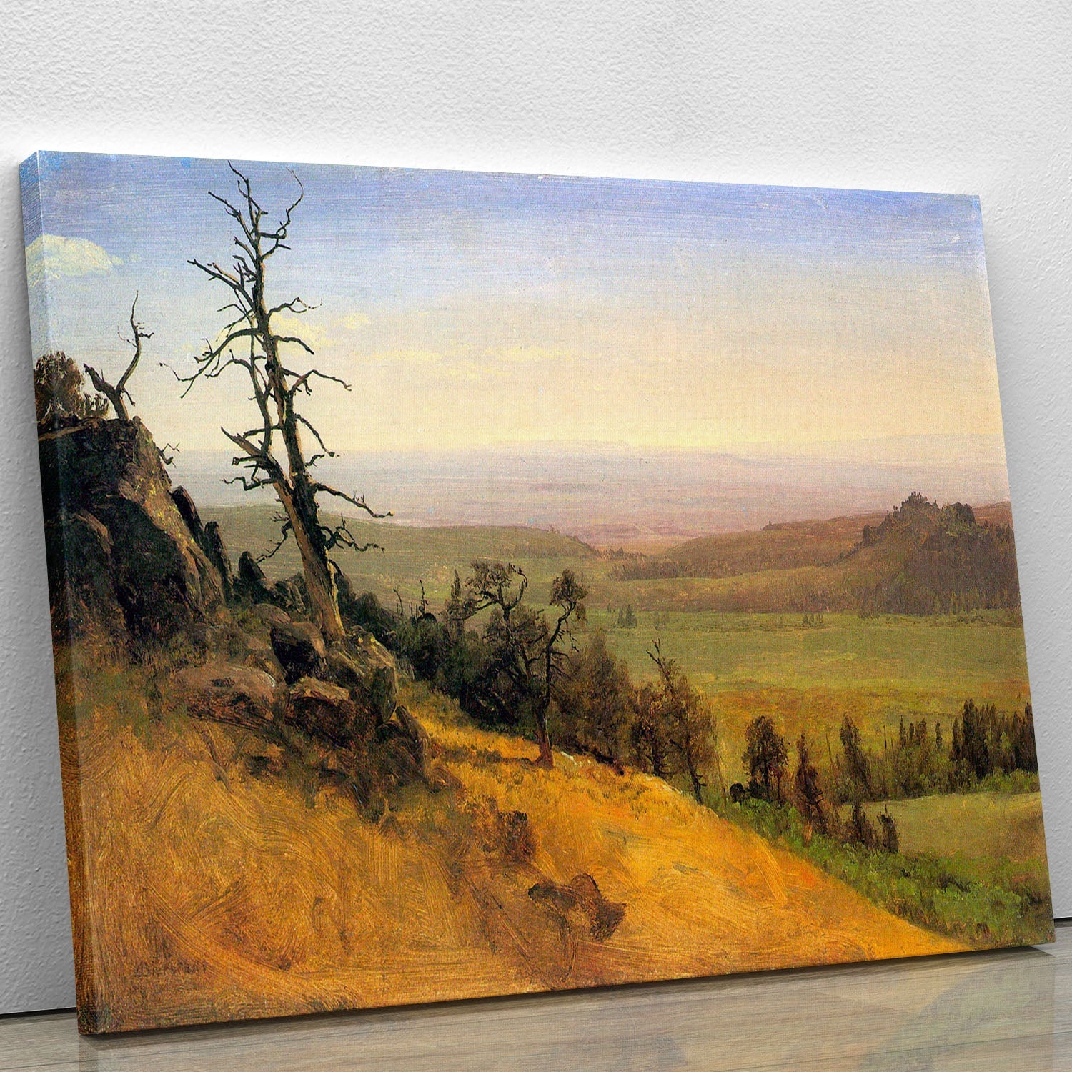 A beautiful canvas print of the Wasatch Mountains in Nebraska, showcasing vibrant colors and stunning natural scenery.