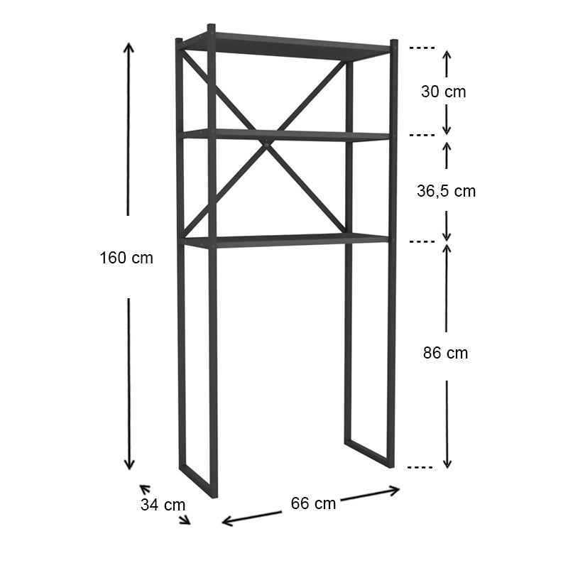 MANTA Black Anthracite washing machine furniture with sleek design and sturdy construction, ideal for laundry organization.