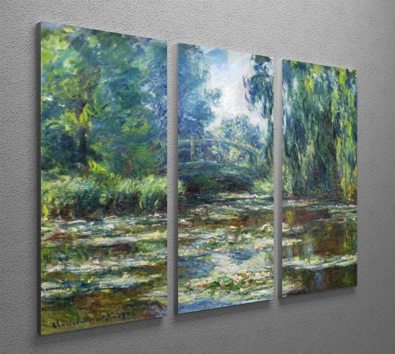A beautiful split panel canvas print featuring Monet's Water Lilies, showcasing vibrant colors and impressionist style.