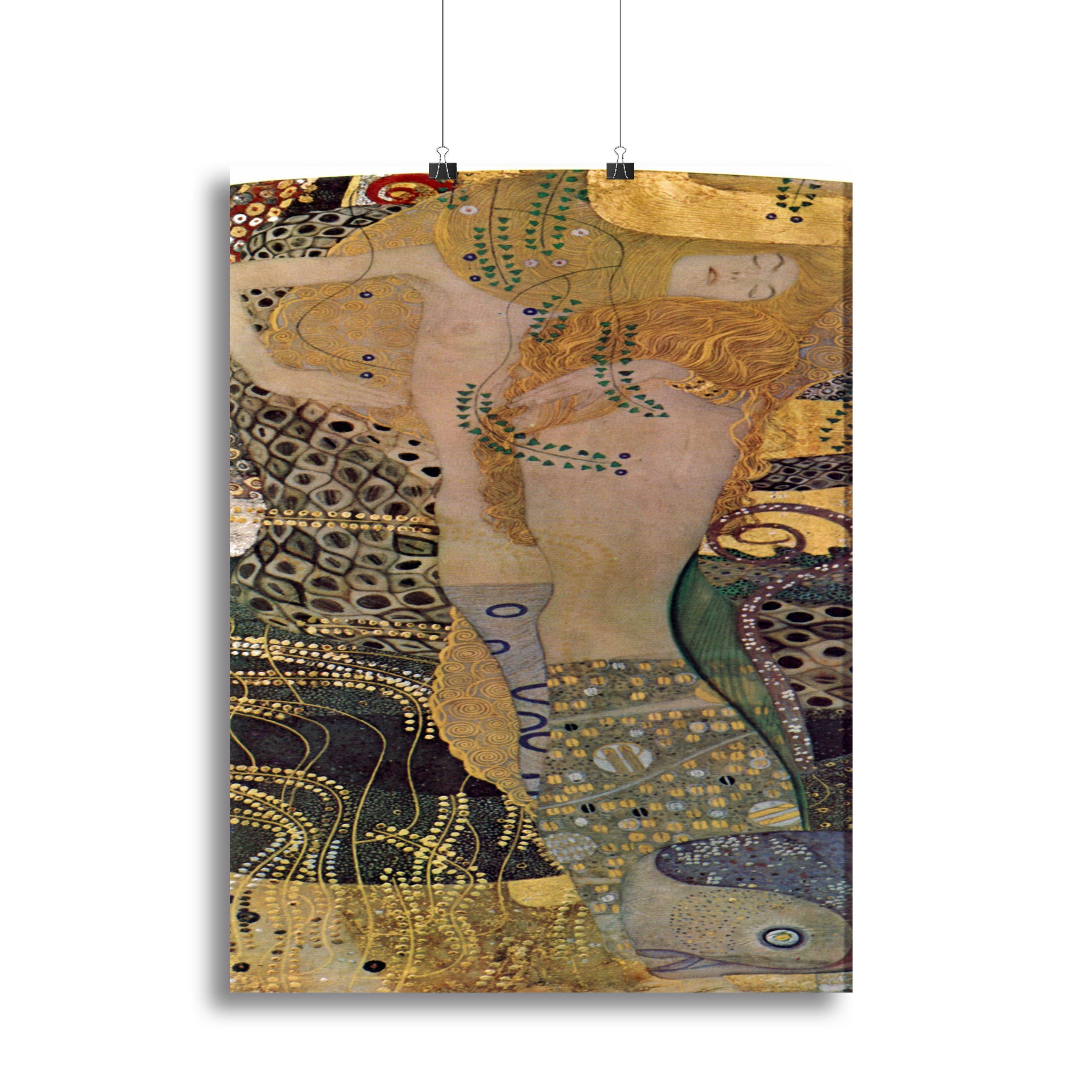 Canvas print of Klimt's Water Snakes Friends I featuring intricate patterns and vibrant colors, perfect for home decor.