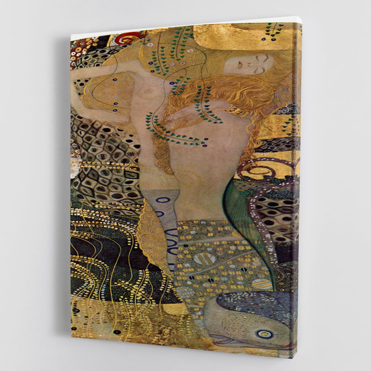 Canvas print of Klimt's Water Snakes Friends I featuring intricate patterns and vibrant colors, perfect for home decor.