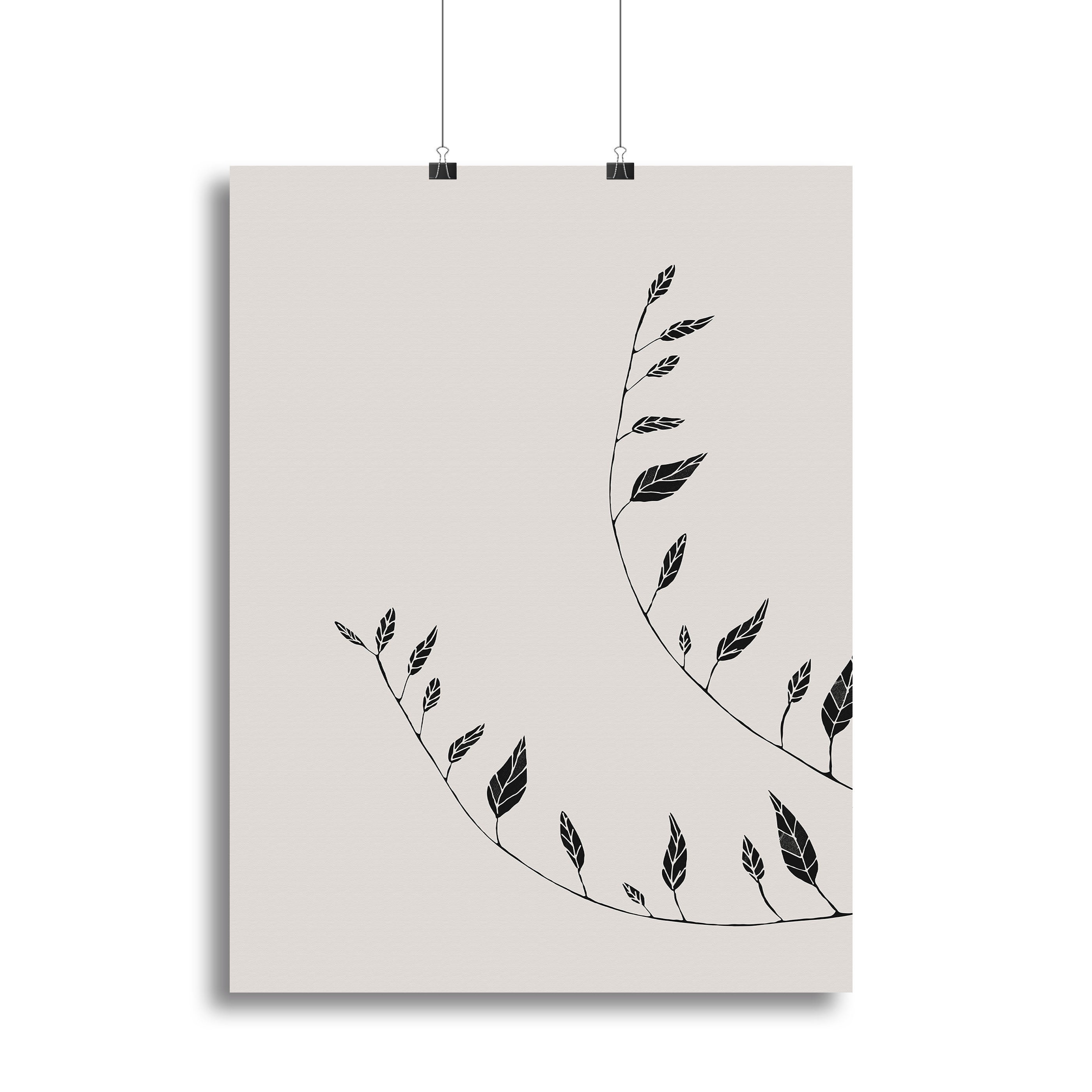 Wavy Branches Canvas Print showcasing elegant, flowing branches on a textured background, perfect for modern home decor.