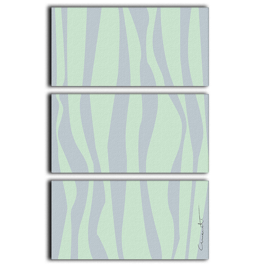 Wavy Stripes 3 Split Panel Canvas Print showcasing vibrant colors and modern design, perfect for home decor.
