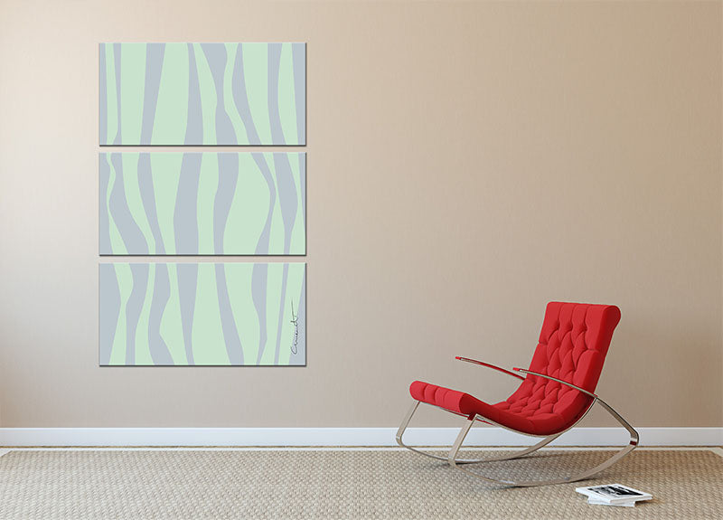 Wavy Stripes 3 Split Panel Canvas Print showcasing vibrant colors and modern design, perfect for home decor.
