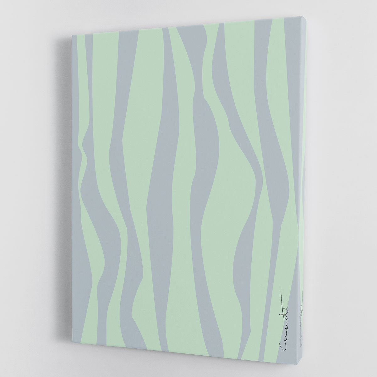 Wavy Stripes Canvas Print featuring vibrant colors and modern design, perfect for home decor.