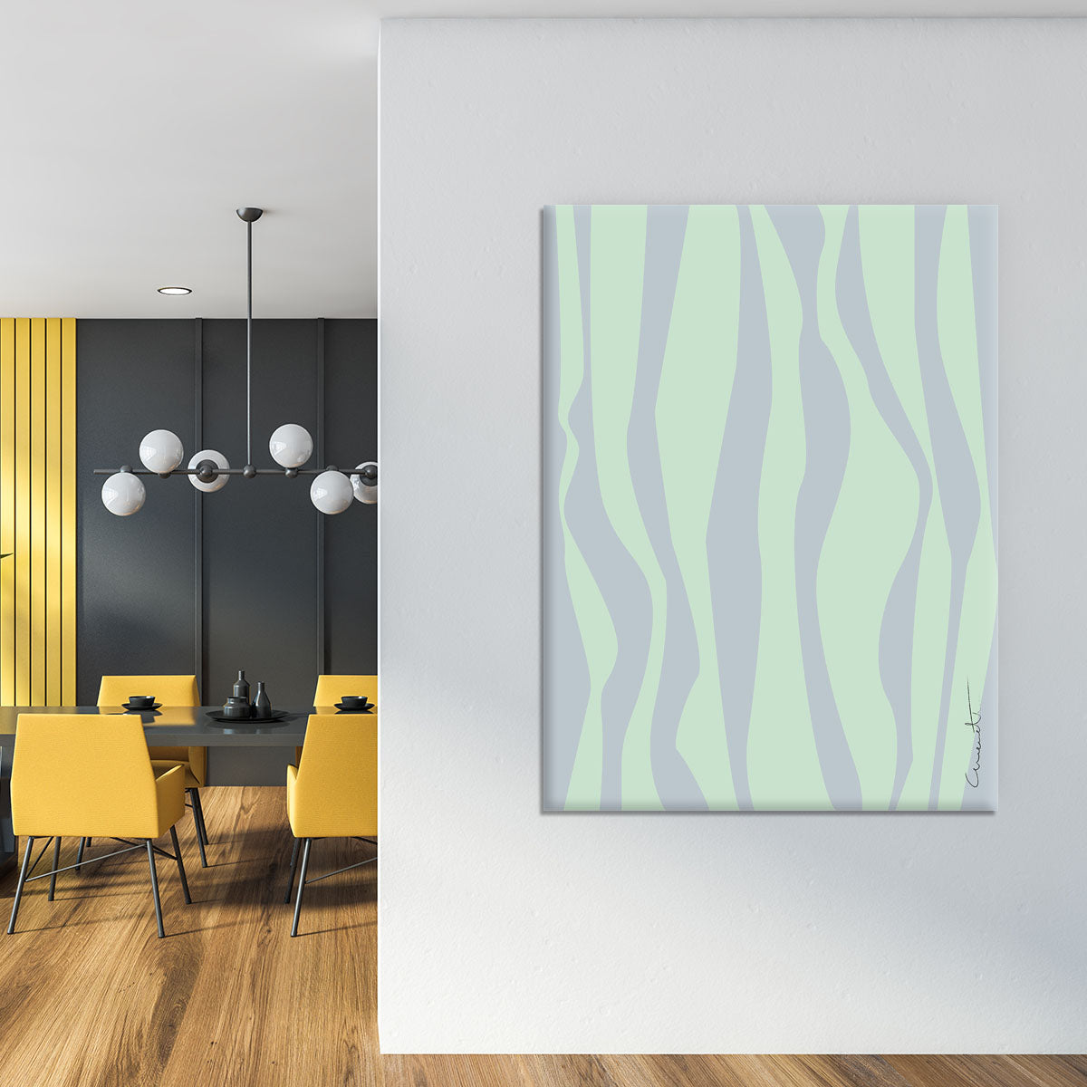 Wavy Stripes Canvas Print featuring vibrant colors and modern design, perfect for home decor.