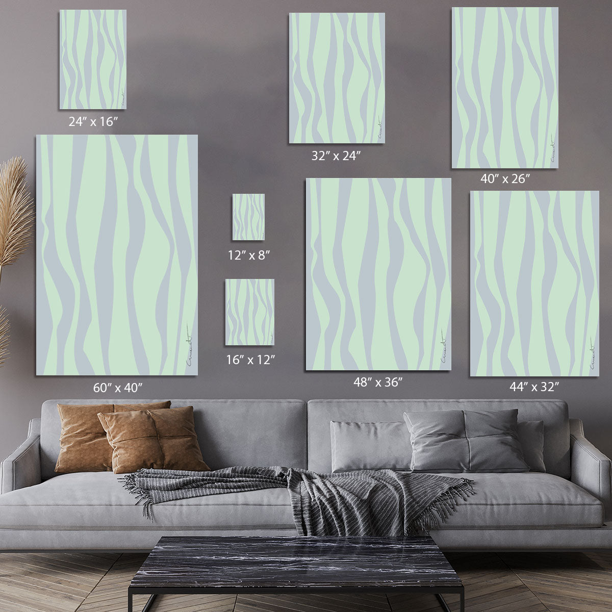 Wavy Stripes Canvas Print featuring vibrant colors and modern design, perfect for home decor.