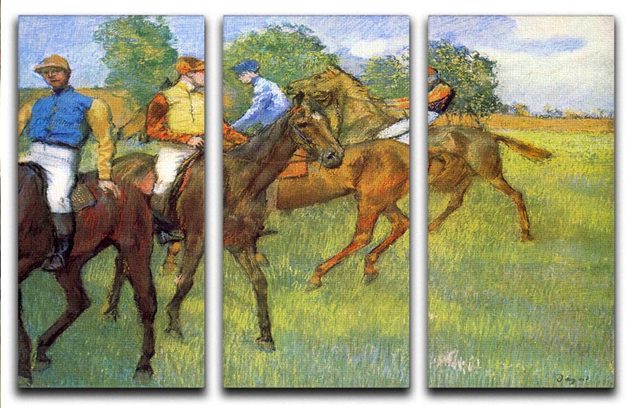 Weigh Out by Degas 3 Split Panel Canvas Print showcasing elegant design and vibrant colors, perfect for home decor.