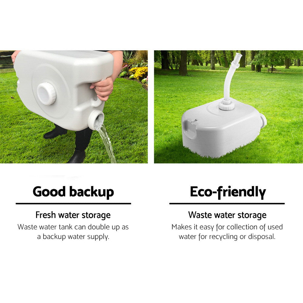 Weisshorn Portable Camping Wash Basin with hands-free faucet and soap holder, ideal for outdoor hygiene.