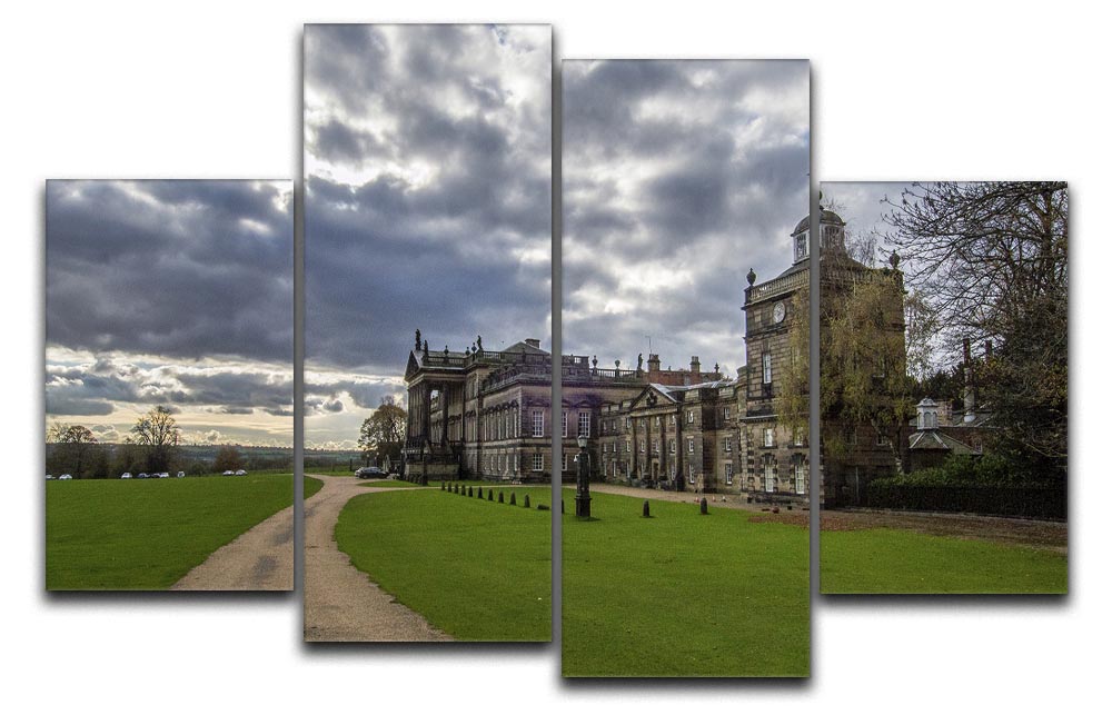 A stunning 4-split canvas artwork featuring Wentworth Woodhouse Hall, showcasing a cohesive design across four panels.