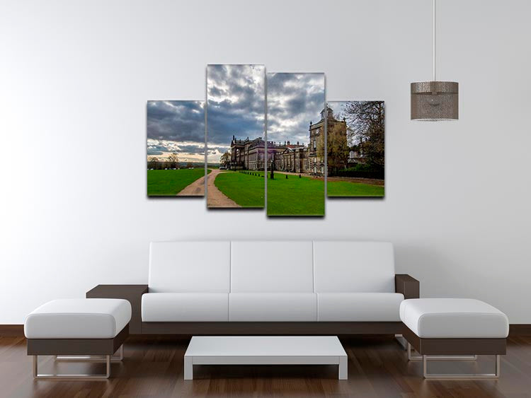A stunning 4-split canvas artwork featuring Wentworth Woodhouse Hall, showcasing a cohesive design across four panels.