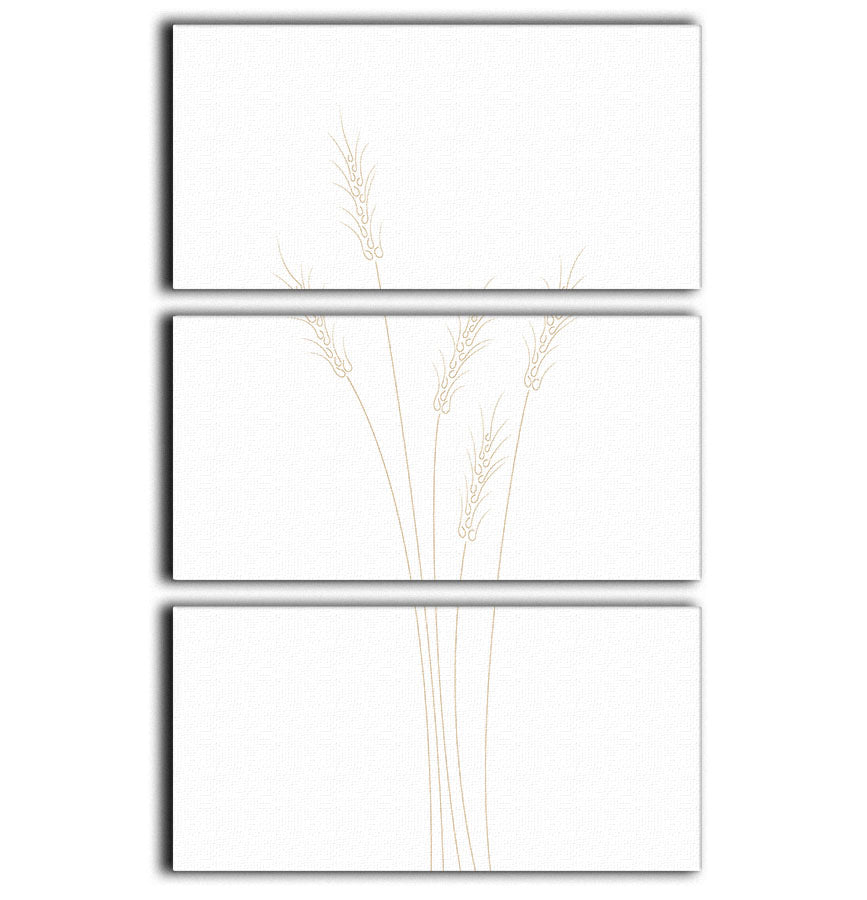 Wheat Grass 3 Split Panel Canvas Print showcasing three panels of elegant nature-inspired artwork.