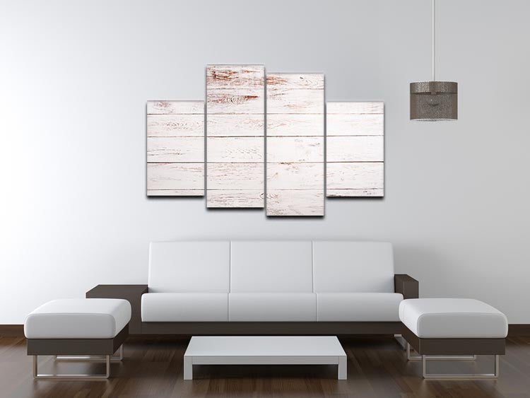 A rustic 4-split canvas artwork featuring white and brown tones, creating a cohesive and dynamic design for home decor.