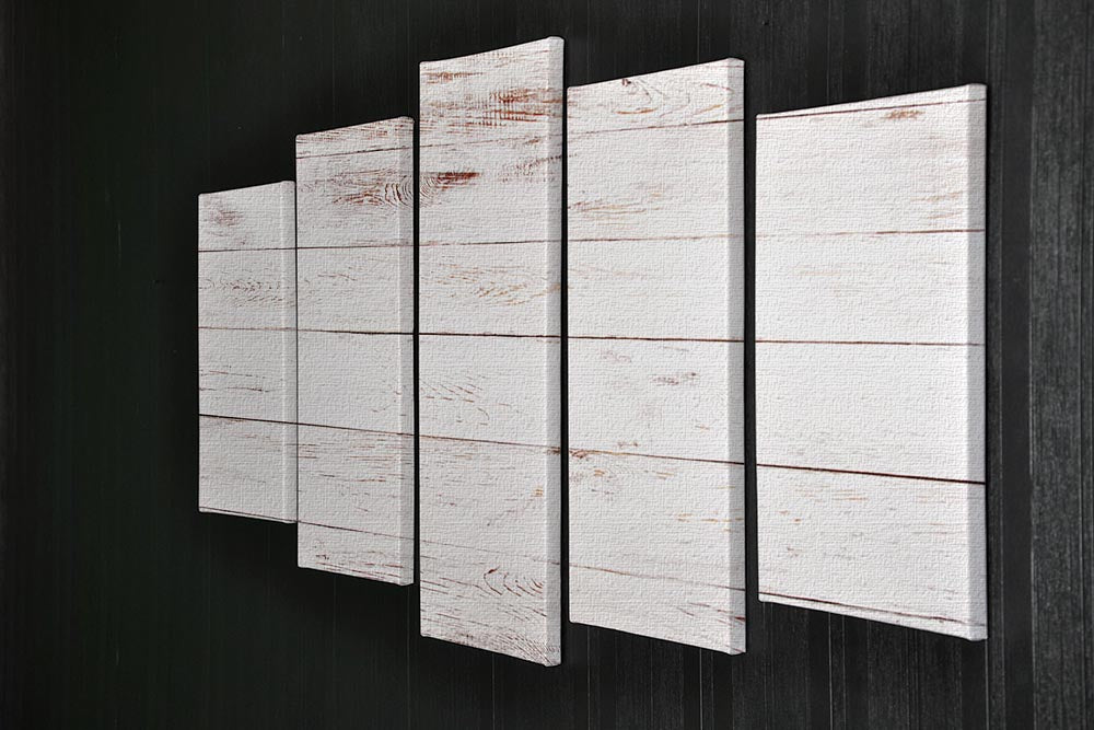 A rustic 5-split canvas artwork featuring white and brown colors, creating a cohesive and dynamic visual display.