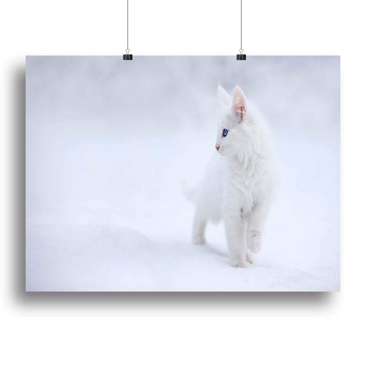 A beautiful White as Snow Canvas Print showcasing an elegant white design, perfect for modern home decor.
