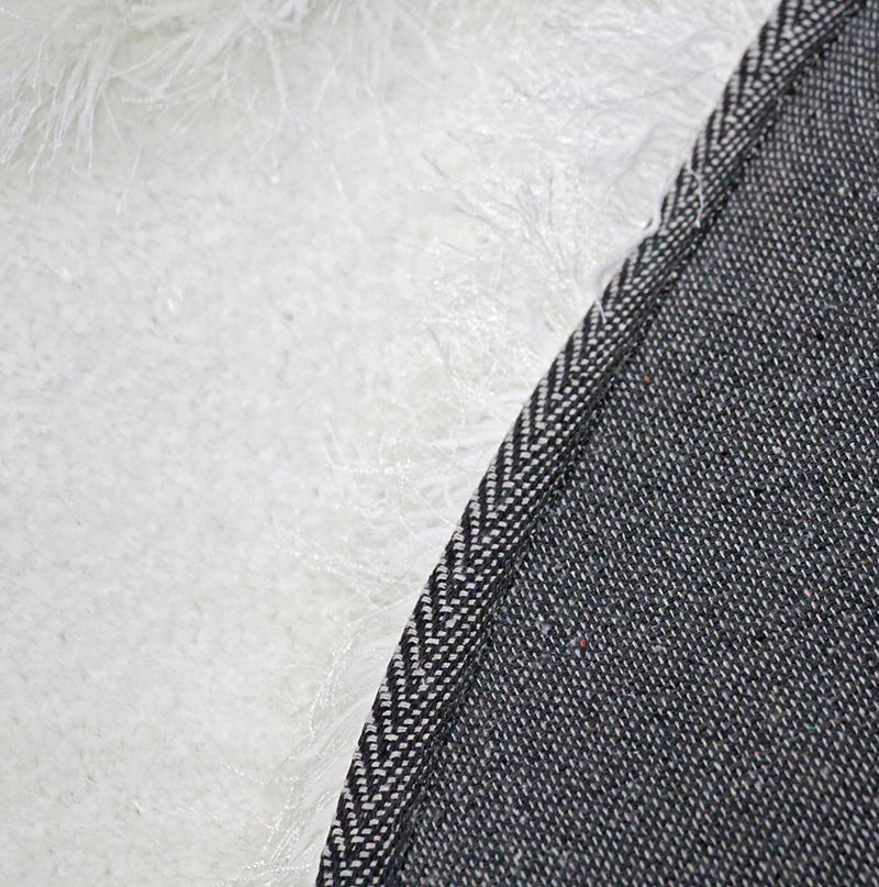 White Double Heart Decorative Area Rug with soft shaggy texture, hand tufted design, and cotton backing, perfect for enhancing home decor.