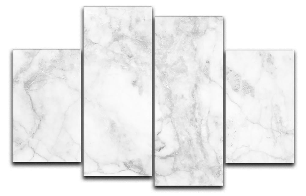 A stylish 4 split panel canvas featuring a white and gray marble pattern, perfect for modern home decor.