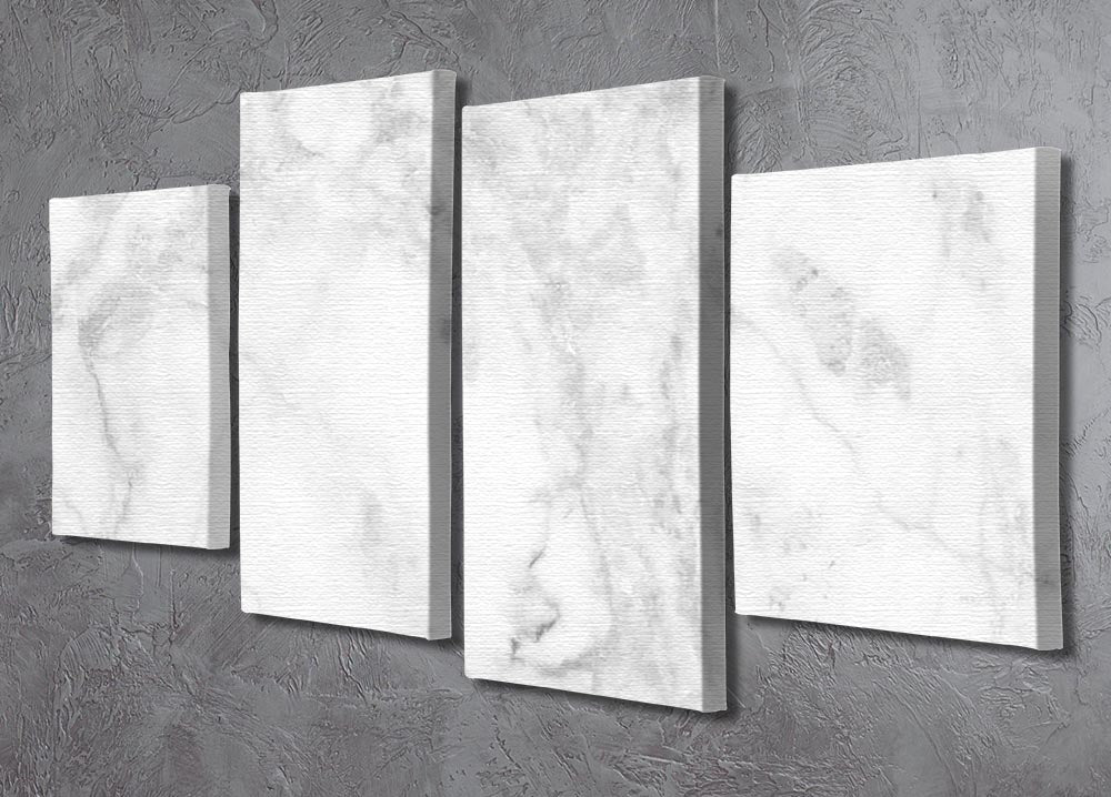 A stylish 4 split panel canvas featuring a white and gray marble pattern, perfect for modern home decor.