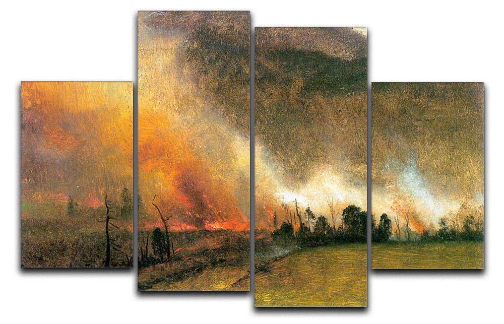 A stunning 4-split canvas artwork depicting the White Mountains in New Hampshire, showcasing vibrant colors and intricate details across four panels.