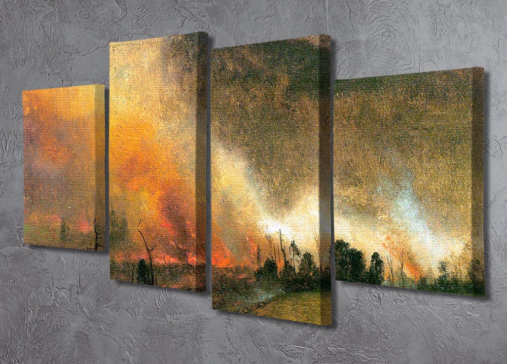 A stunning 4-split canvas artwork depicting the White Mountains in New Hampshire, showcasing vibrant colors and intricate details across four panels.