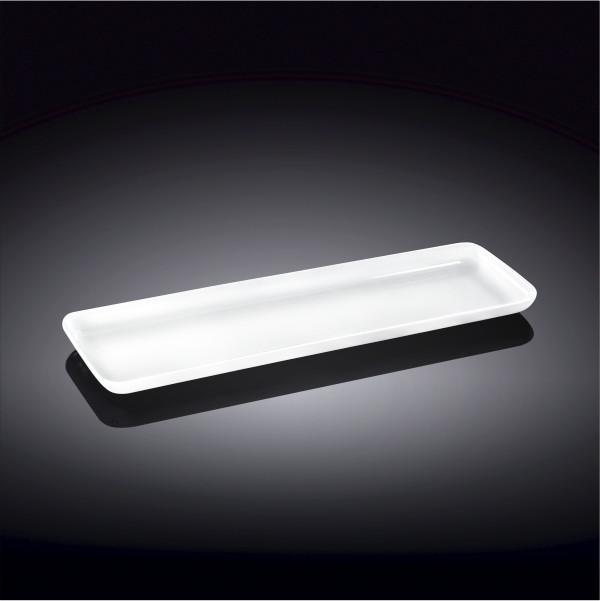 WILMAX White Rectangle Dish, 15.5 inches by 5 inches, elegant porcelain serving dish with a rolled rim.