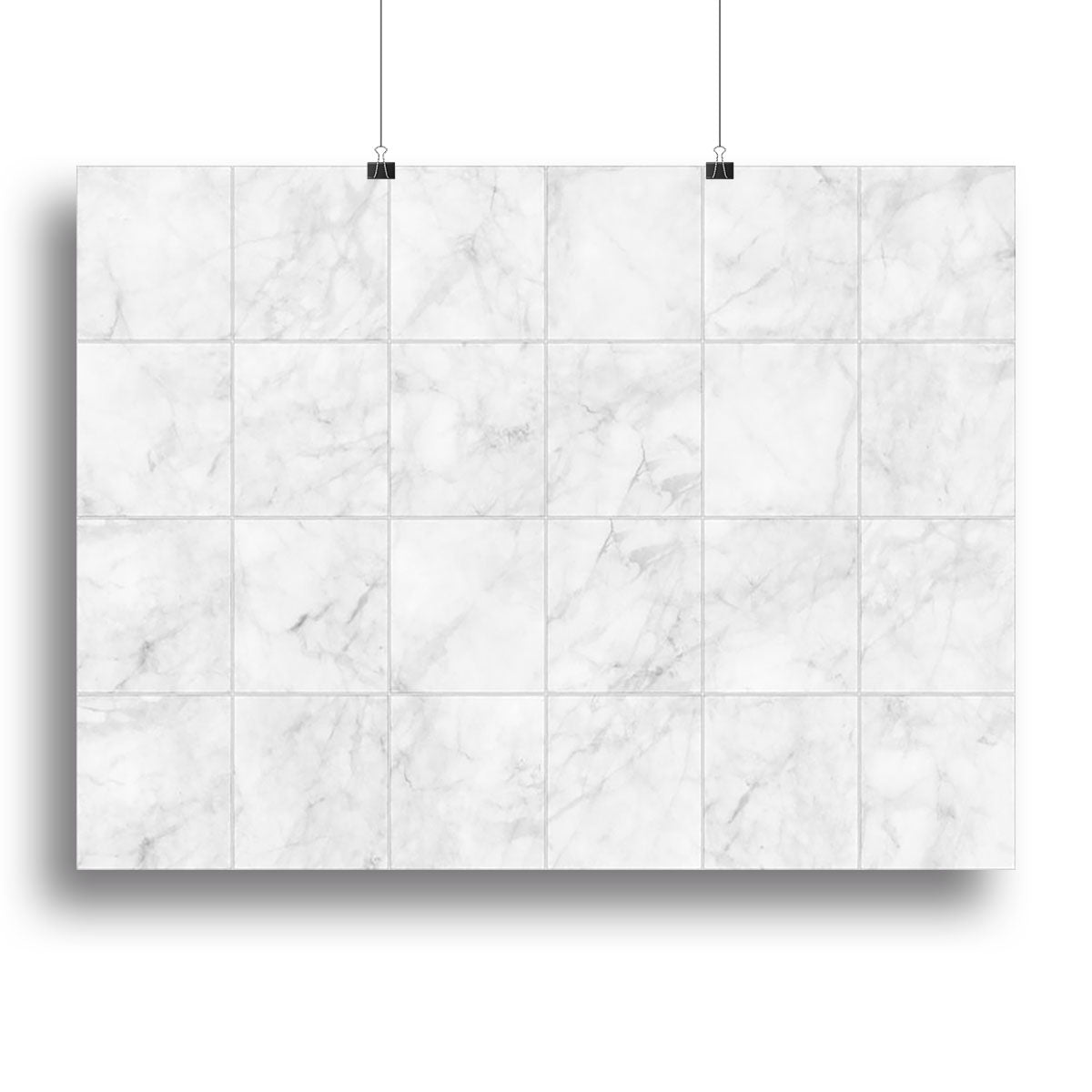 A beautiful white tiled marble canvas print showcasing intricate details and textures, perfect for home or office decor.
