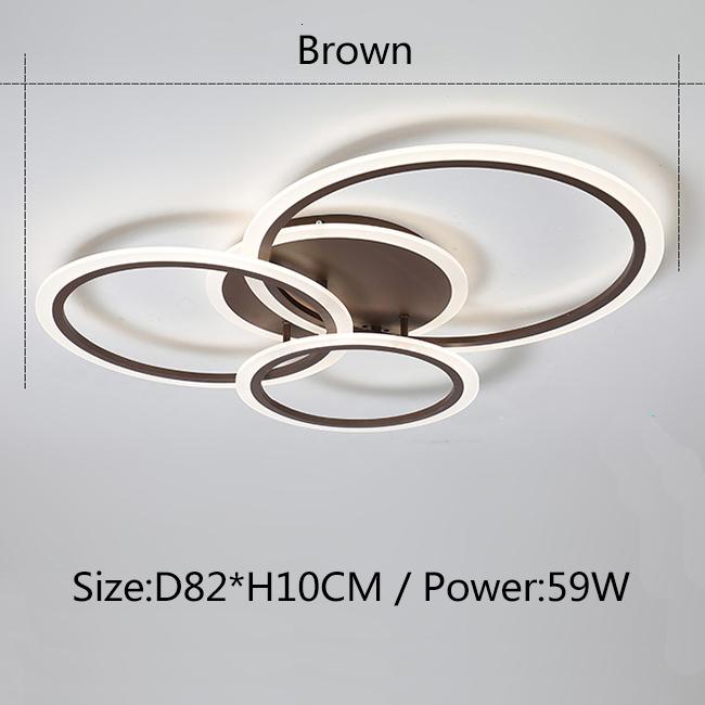 Modern LED chandelier in white and brown, perfect for bedroom and living room lighting.