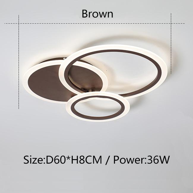 Modern LED chandelier in white and brown, perfect for bedroom and living room lighting.