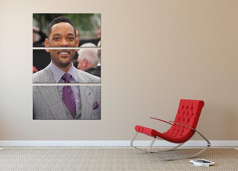 A stunning 3-panel canvas print featuring Will Smith in a suit, showcasing elegance and sophistication in a modern art style.