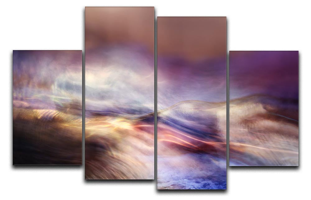 Wild River 4 Split Panel Canvas artwork featuring vibrant nature scenes divided into four equal sections.