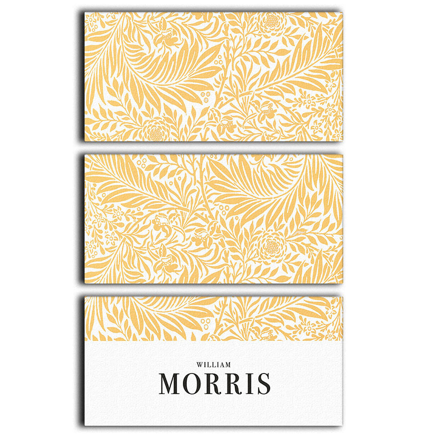 William Morris Larkspur 3 Split Panel Canvas Print featuring intricate floral designs in vibrant colors, ideal for home decor.