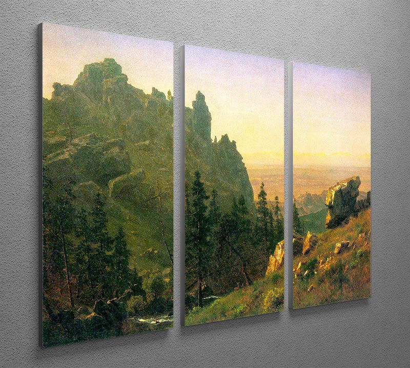 Wind River Country by Bierstadt 3-panel canvas print showcasing stunning natural scenery.
