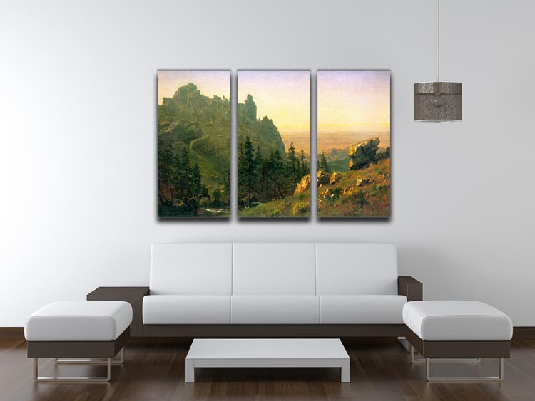 Wind River Country by Bierstadt 3-panel canvas print showcasing stunning natural scenery.
