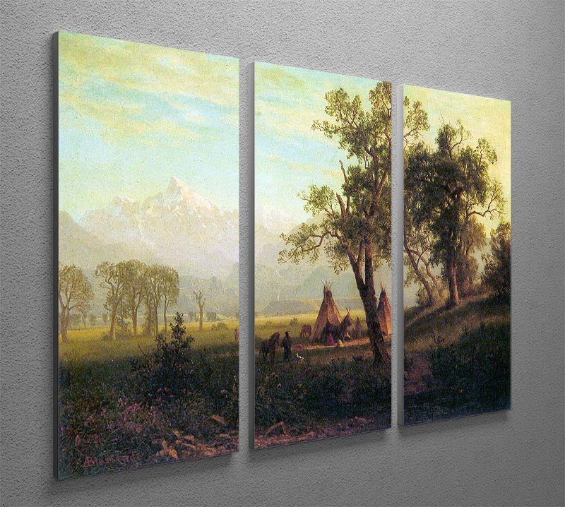 Three-panel canvas art depicting the Wind River Mountains in Nebraska, showcasing vibrant colors and intricate details.