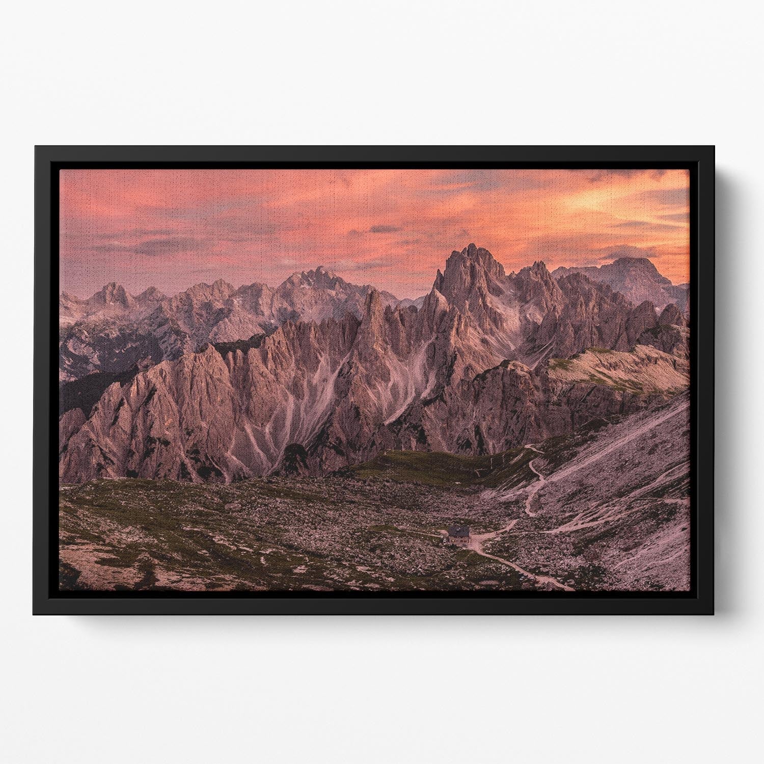 Witnessed Glory Floating Framed Canvas featuring vibrant abstract colors in a sleek wooden frame, perfect for modern home decor.