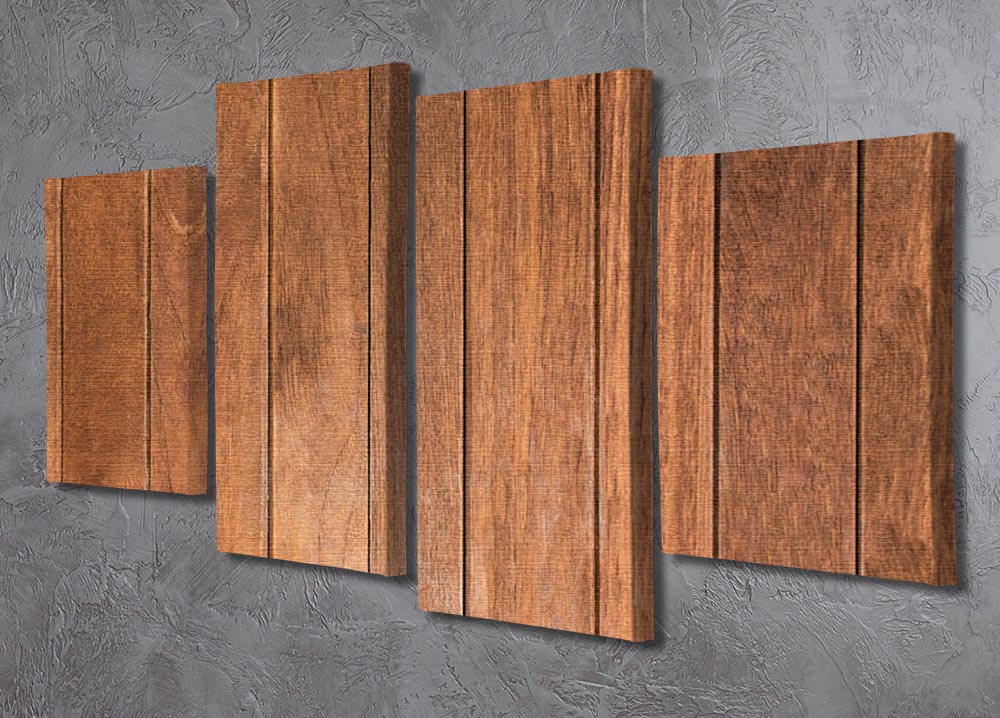 A beautifully arranged 4-split canvas artwork featuring a vertical wood pattern, showcasing rich textures and colors that enhance any interior space.