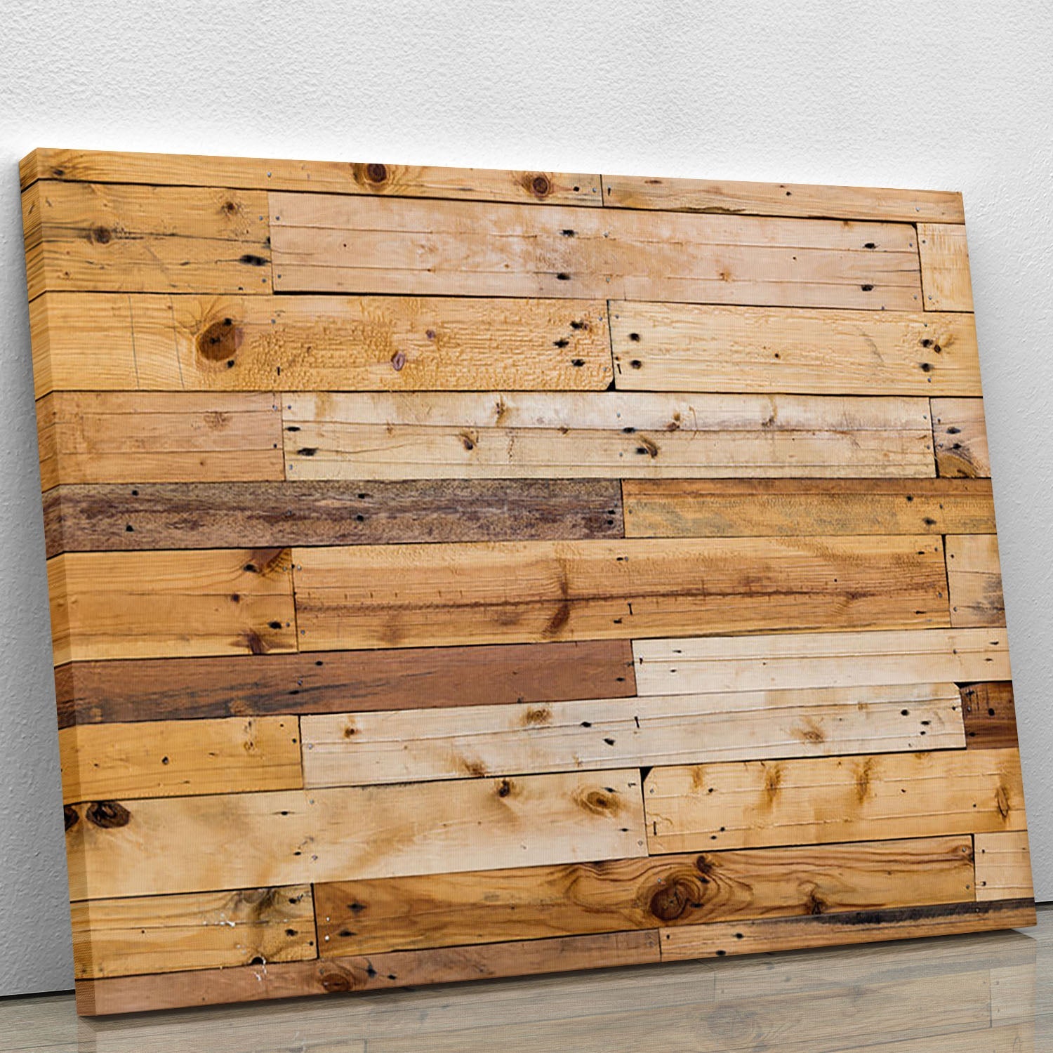 A beautiful wood texture canvas print showcasing intricate patterns and earthy tones, perfect for home or office decor.