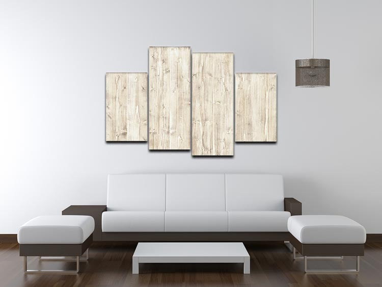 A beautiful 4-split canvas artwork featuring a light wood texture, arranged in a modern display, perfect for home decor.