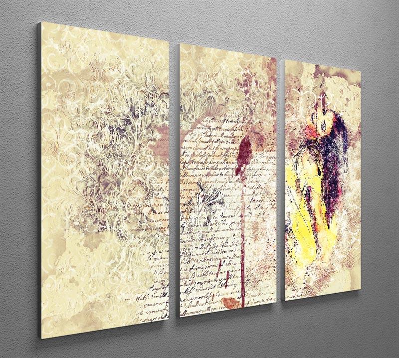 A stunning 3-panel canvas print featuring a woman painting, showcasing vibrant colors and intricate details, perfect for home decor.