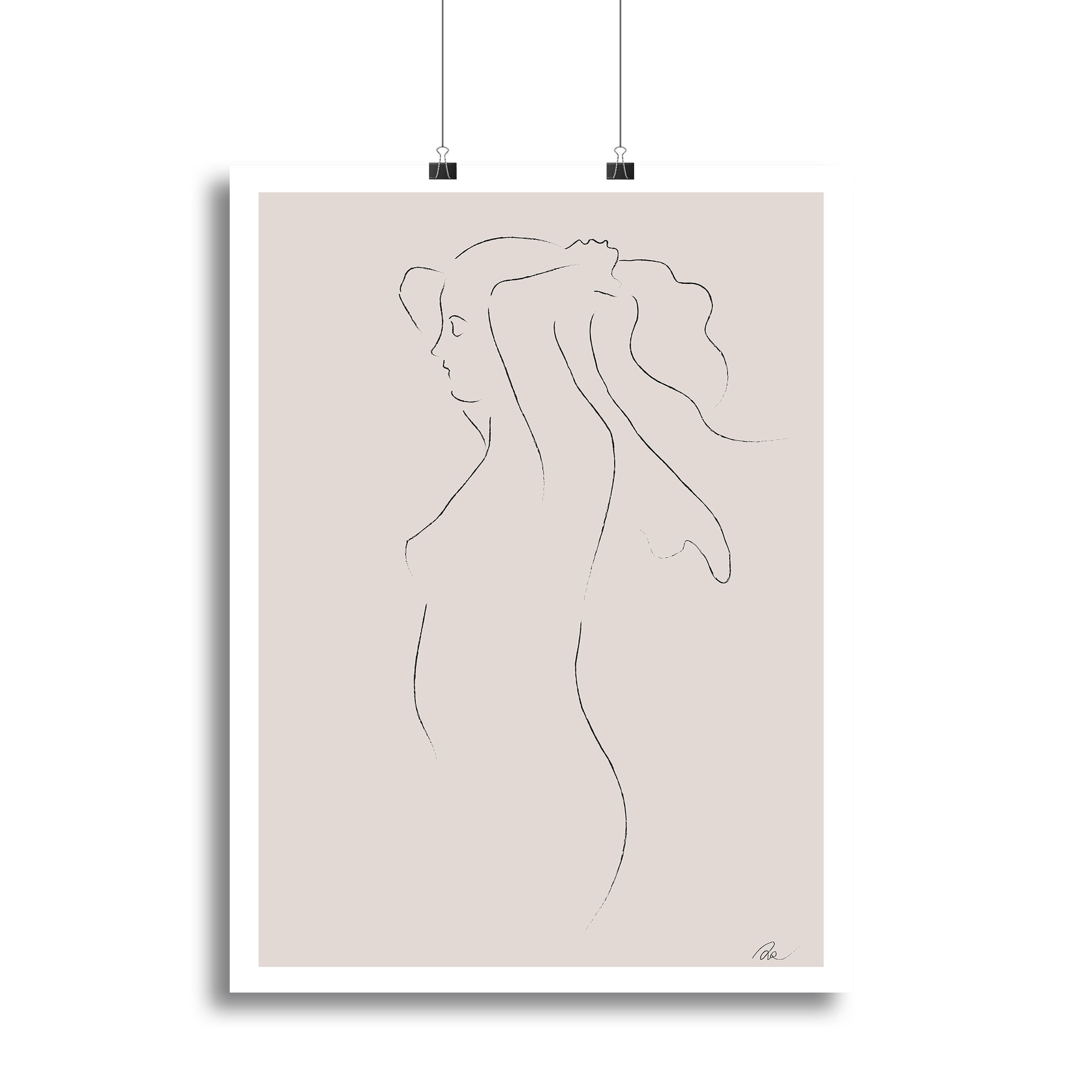 A beautiful woman sketch canvas print showcasing elegant lines and artistic flair, perfect for home decor.