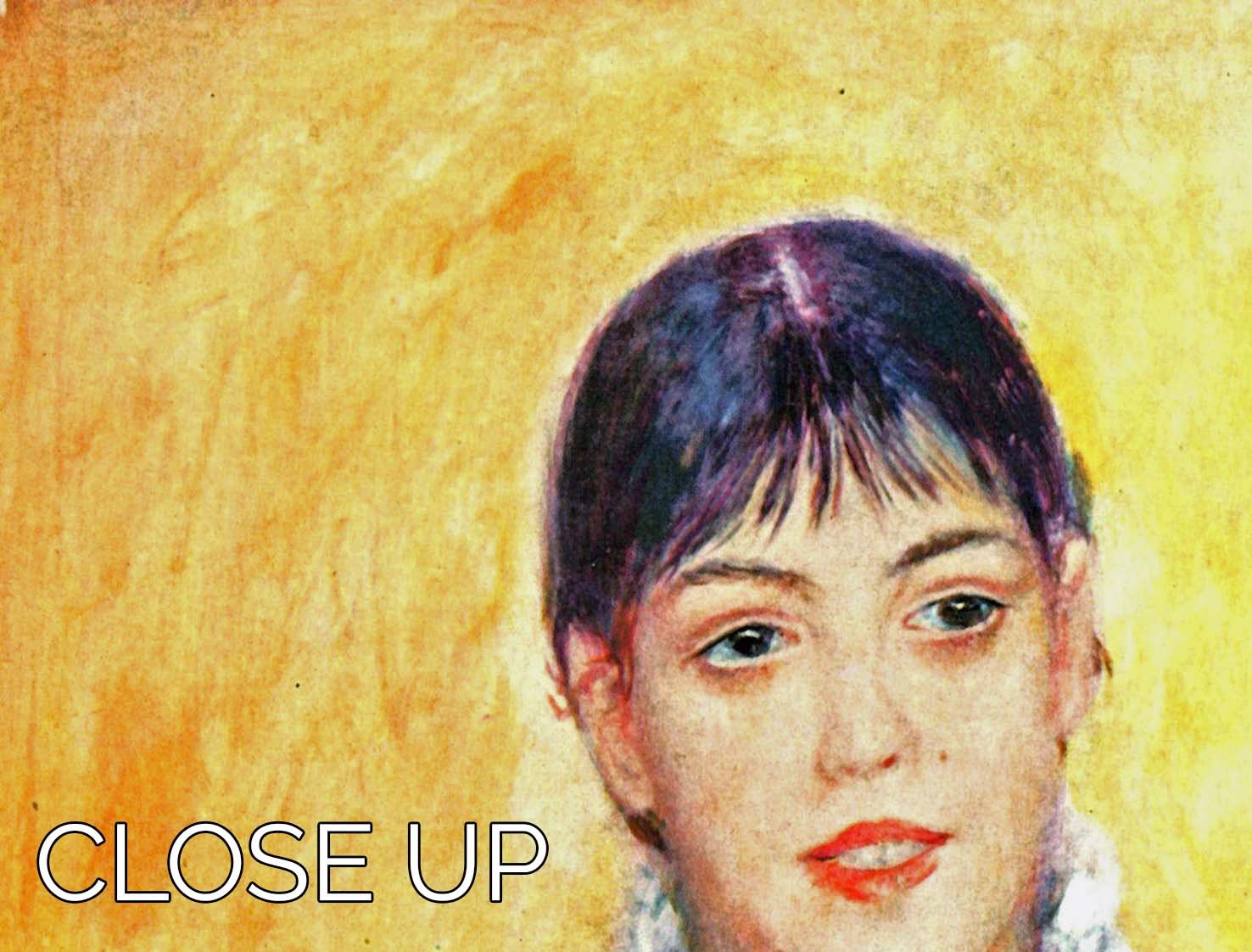 Three-panel canvas print of Renoir's Woman with Fan, showcasing vibrant colors and intricate details.