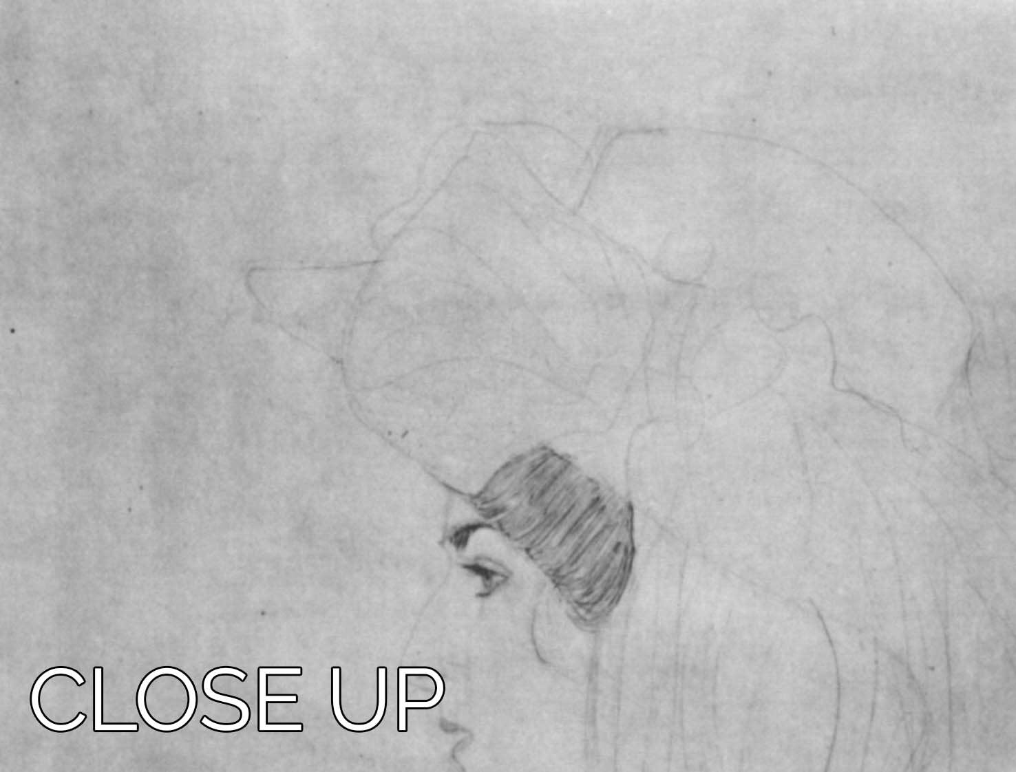 Three-panel canvas print of Klimt's Woman with Hat, showcasing elegant profile art.