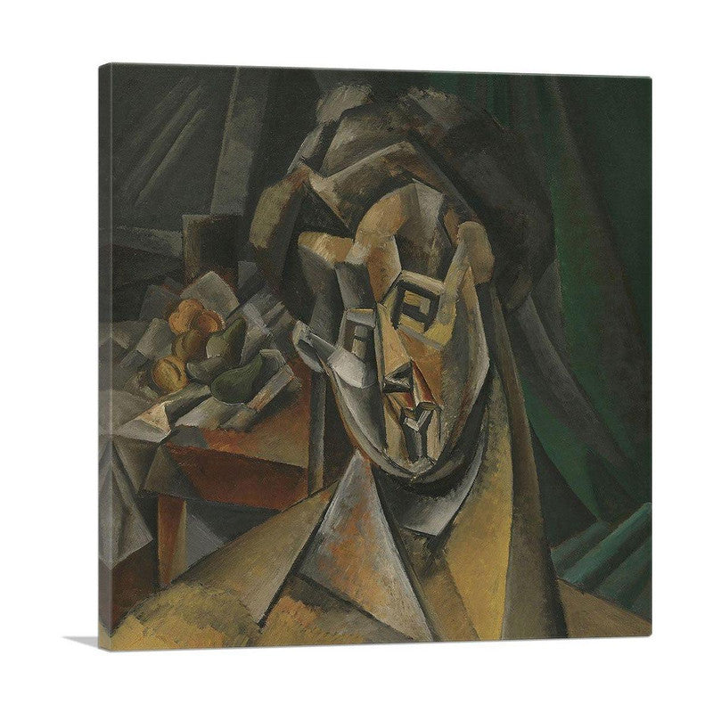 Canvas art titled 'Woman with Pears 1909', featuring a woman elegantly posed with pears, showcasing vibrant colors and intricate details.