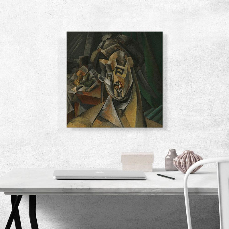 Canvas art titled 'Woman with Pears 1909', featuring a woman elegantly posed with pears, showcasing vibrant colors and intricate details.