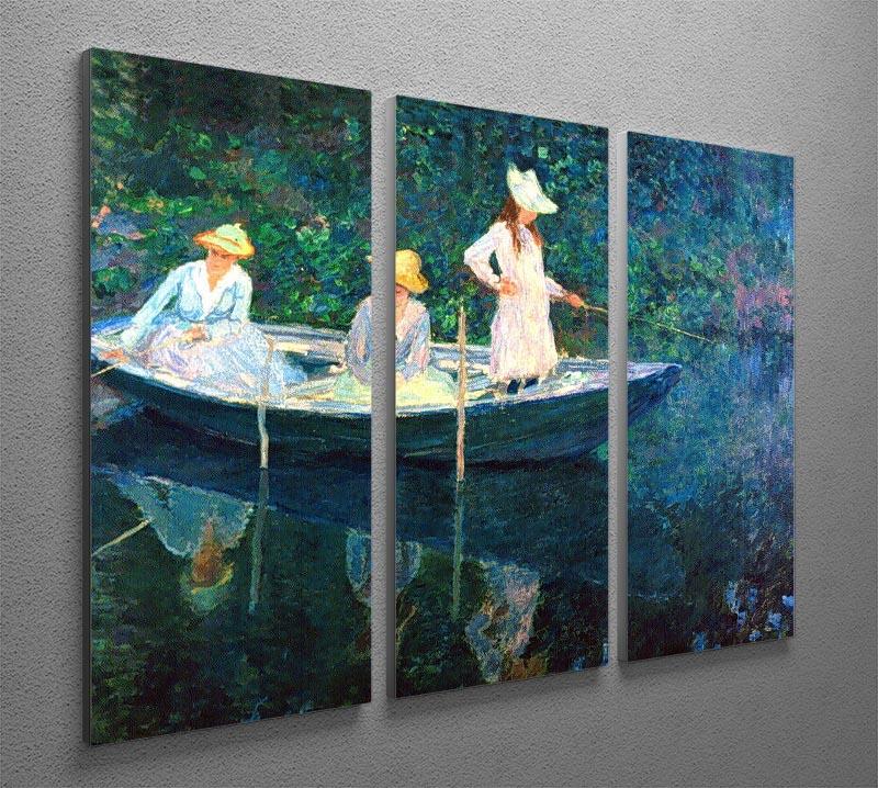 A stunning split panel canvas print featuring women fishing, inspired by Monet's impressionistic style, perfect for home decor.